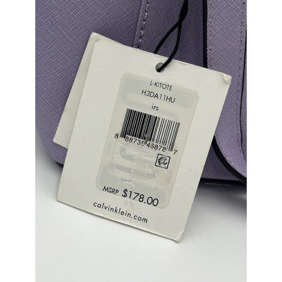 Calvin Klein L-Kitote H3DA11HU Irs Purple Soft Leather Large Tote MSRP $178.00 - Picture 5 of 7